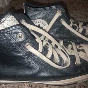 Snakeskin patterned converse
